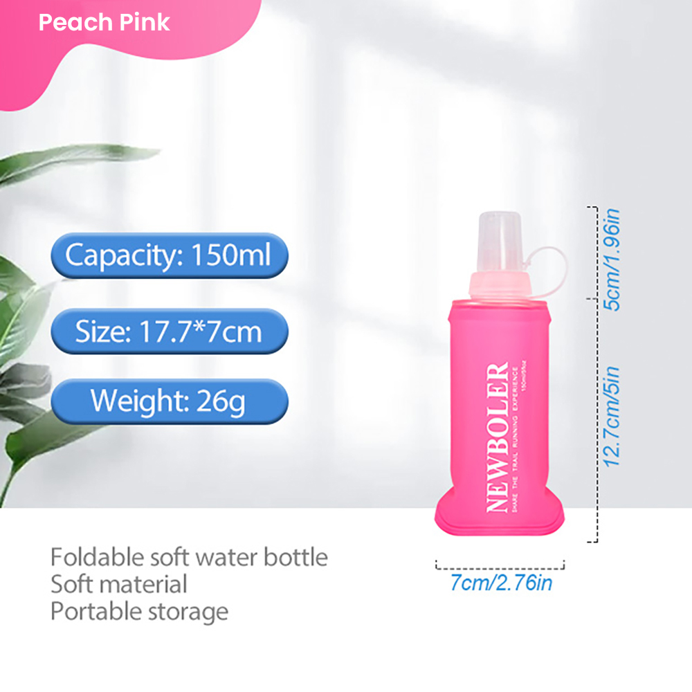 NEWBOLER BOT200 Foldable Soft Water Bottle Portable Sports Bottle - 150ml, Pink