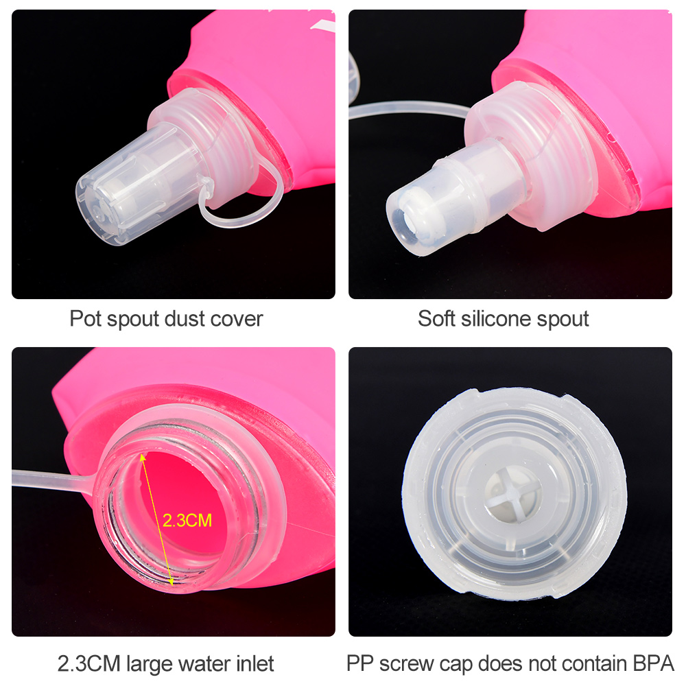NEWBOLER BOT200 Foldable Soft Water Bottle Portable Sports Bottle - 150ml, Pink