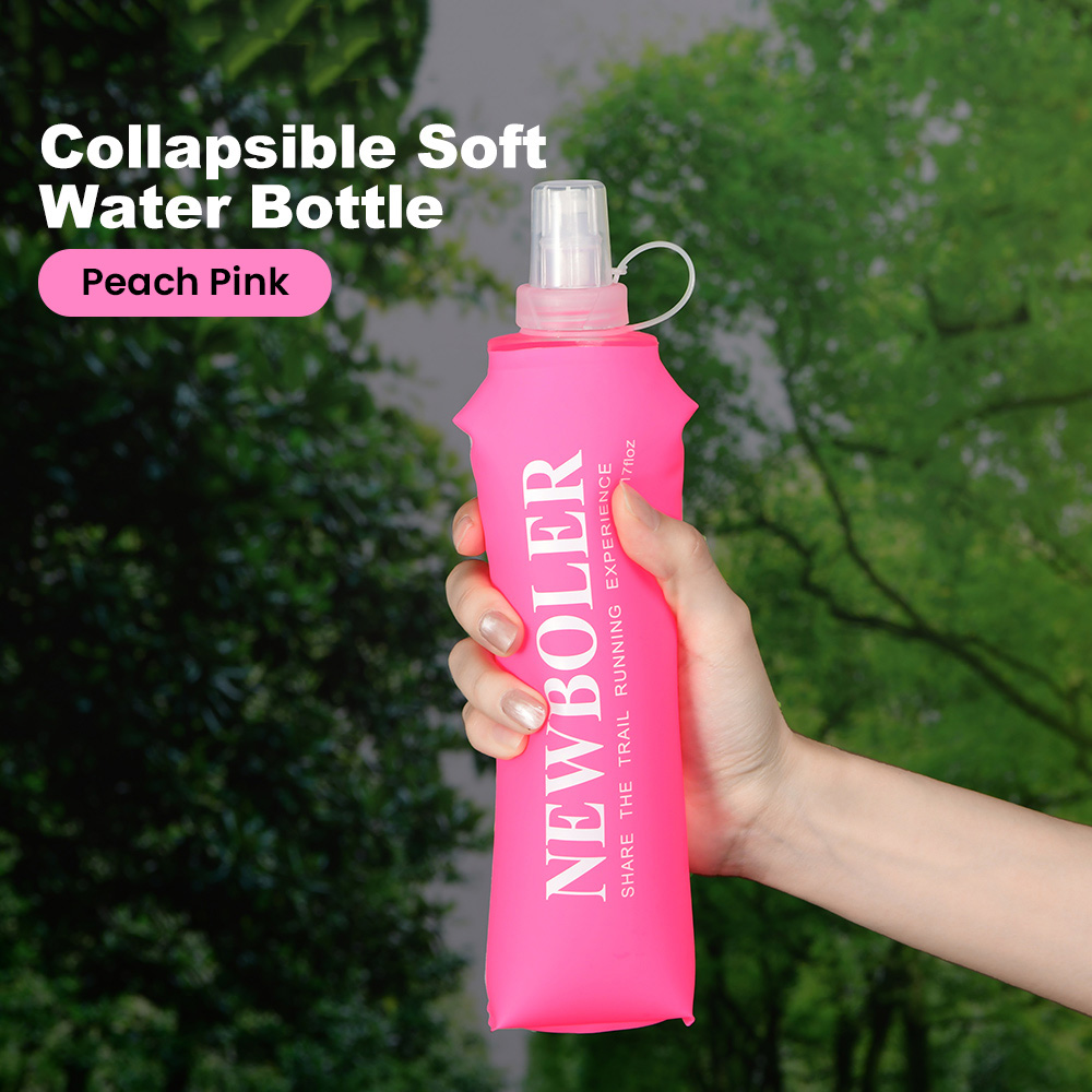 NEWBOLER BOT200 Foldable Soft Water Bottle Portable Sports Bottle - 150ml, Pink