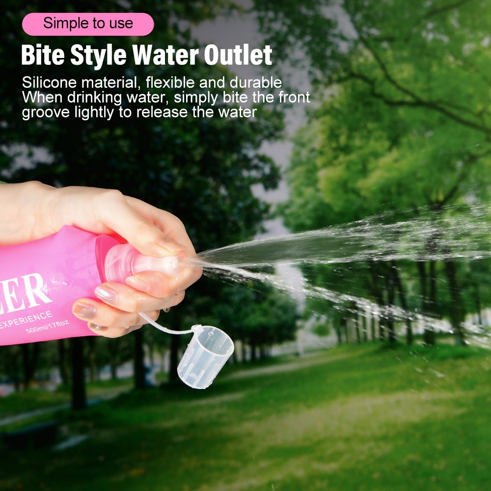 NEWBOLER BOT200 Foldable Soft Water Bottle Portable Sports Bottle - 150ml, Pink