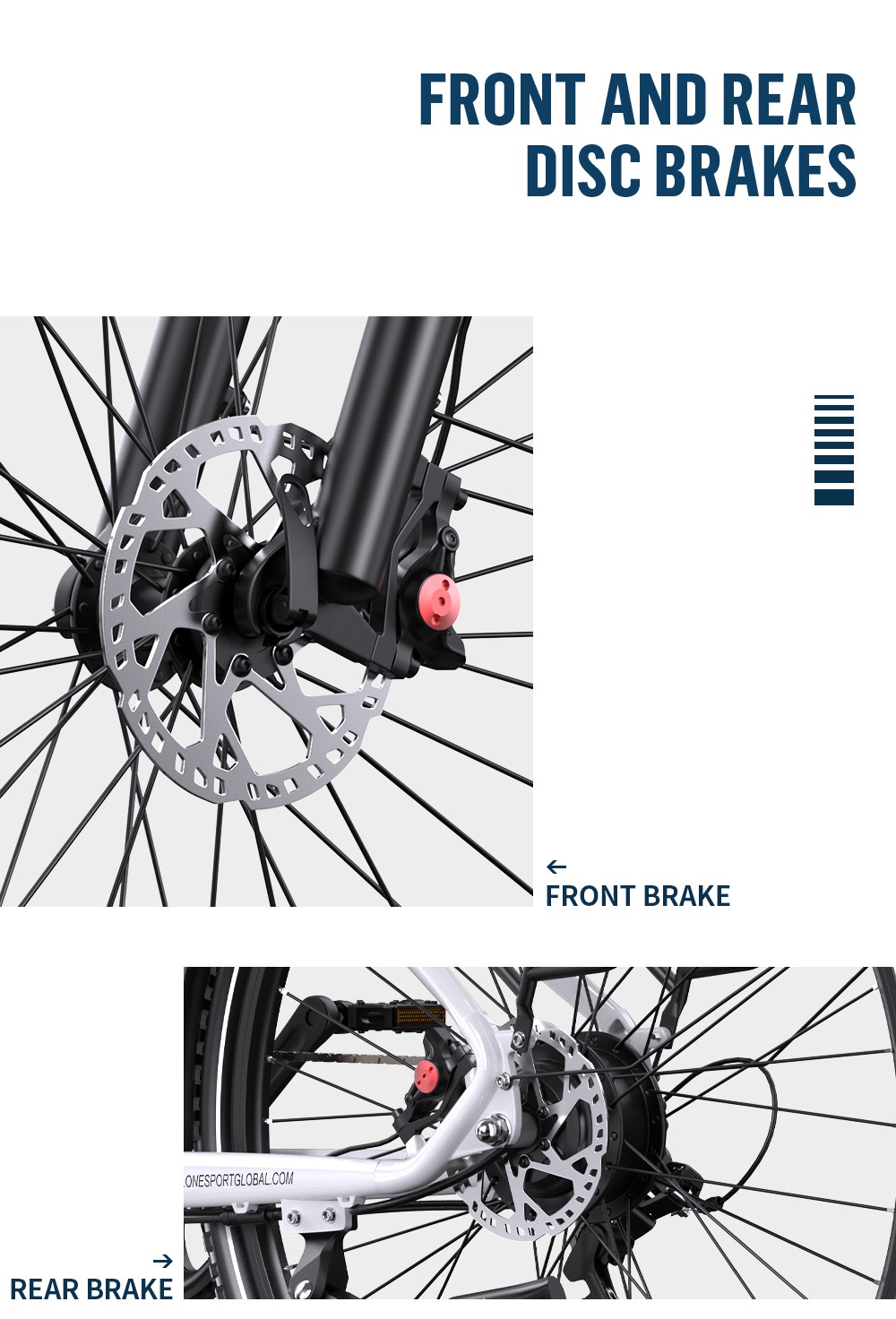 ONESPORT OT05 Pro Elektrobicykel, 250W motor, 36V 22,5Ah batéria, pneumatiky 700*50C, max. rýchlosť 25km/h, dojazd 140km, hydraulické kotúčové brzdy, predná odpružená vidlica, Shimano 7 prevodov - biely
