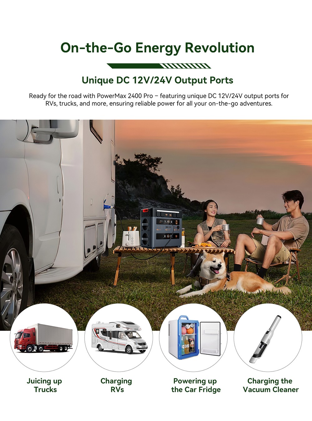 Oscal PowerMax2400 Pro Portable Power Station, 2016Wh 2400W Outdoor Generator, 3500+ Cycles LiFePO4, Dual Speakers, 0-80% in 1.2Hrs, Smart APP