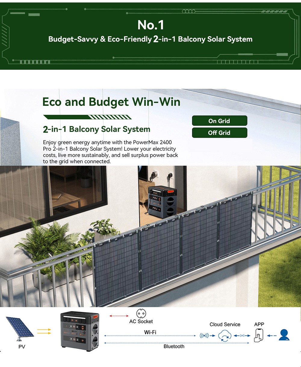 Oscal PowerMax2400 Pro Portable Power Station, 2016Wh 2400W Outdoor Generator, 3500+ Cycles LiFePO4, Dual Speakers, 0-80% in 1.2Hrs, Smart APP