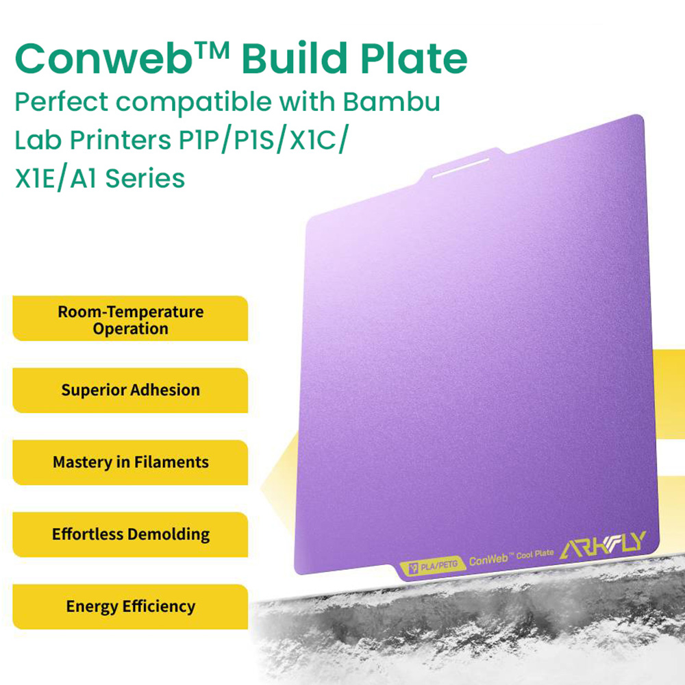 Phaetus Conweb Cool Plate for Bambu Lab P1P/ P1S/ X1C/ X1E/ A1