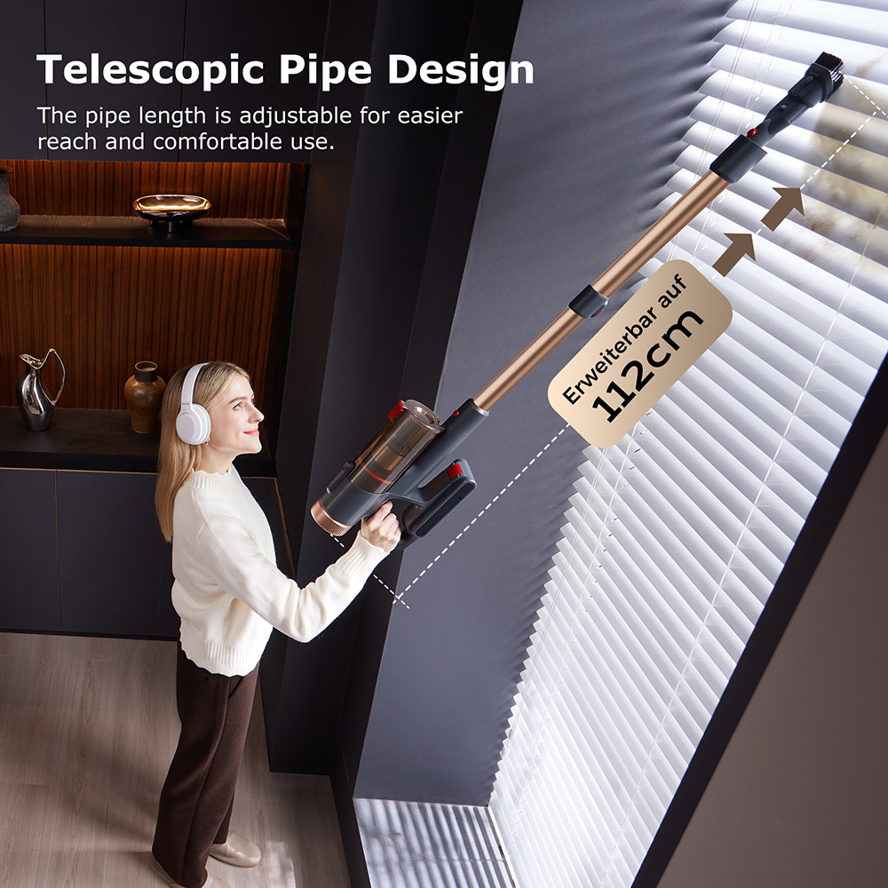 Proscenic P11 Ultra Cordless Vacuum Cleaner, 40kPa sanie, 40min prevádzka, Tangle-Free kefa, 4-vrstvová filtrácia, zelené LED svetlá