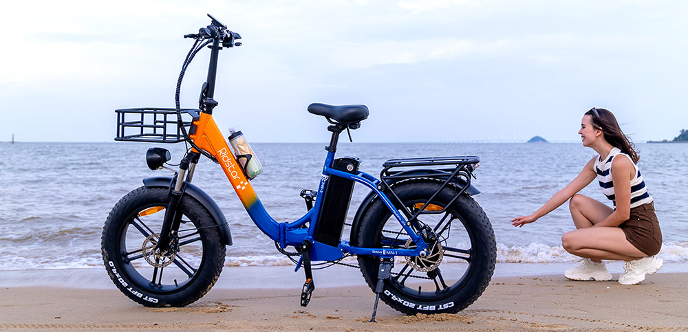 Ridstar MN20 Electric Bike, 1000W Motor, 48V 15Ah Battery, 20*4.0 palcová tučná pneumatika, max. rýchlosť 48 km/h, dojazd 70 km, dvojité mechanické kotúčové brzdy, dvojitý tlmič, 7-rýchlostný prevod Shimano