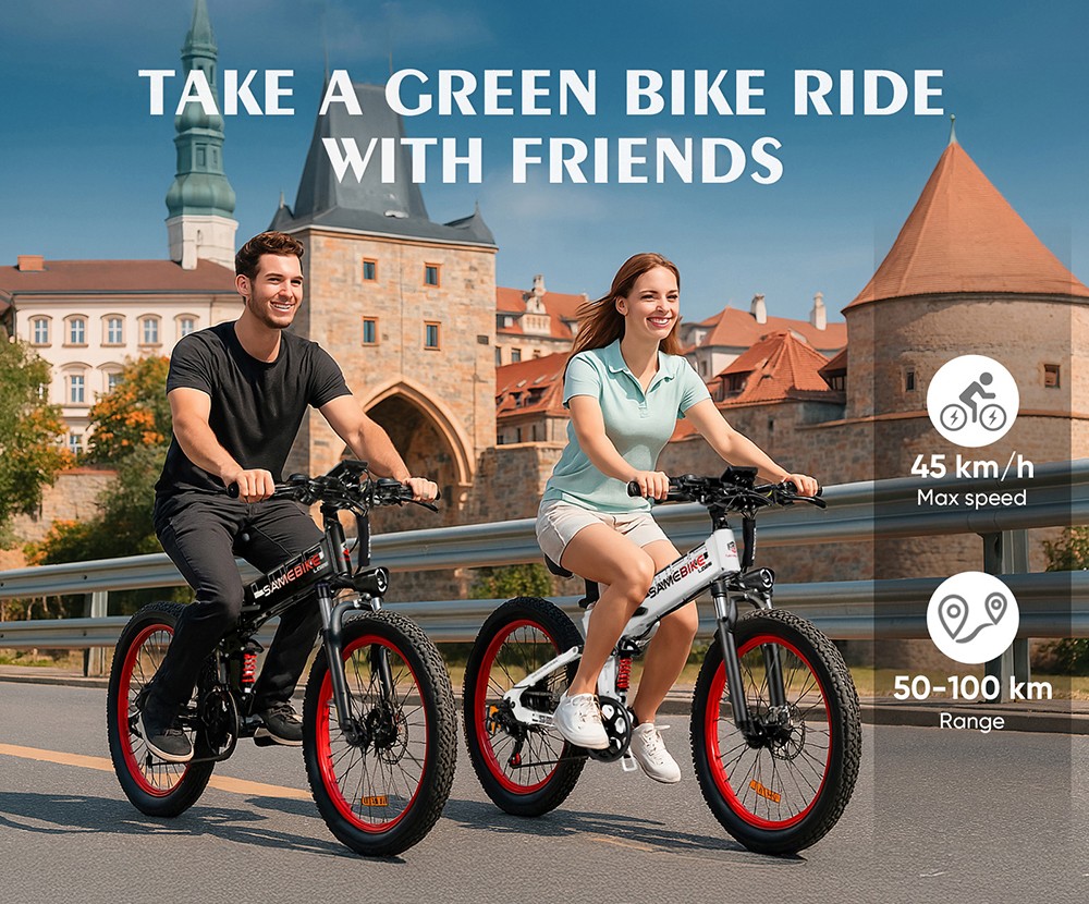 Elektrobicykel SAMEBIKE LO26-Plus, 1000W motor, 48V 15Ah batéria, 26-palcové pneumatiky, max. rýchlosť 45 km/h, dojazd 100 km, hydraulické kotúčové brzdy, dvojité nastaviteľné odpruženie, Shimano 7-rýchlostný - sivý
