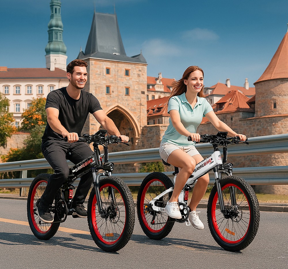 Elektrobicykel SAMEBIKE LO26-Plus, 1000W motor, 48V 15Ah batéria, 26-palcové pneumatiky, max. rýchlosť 45 km/h, dojazd 100 km, hydraulické kotúčové brzdy, dvojité nastaviteľné odpruženie, Shimano 7-rýchlostný - sivý
