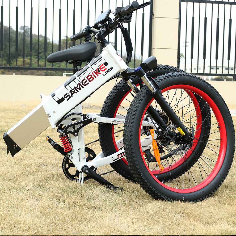 Elektrobicykel SAMEBIKE LO26-Plus, 1000W motor, 48V 15Ah batéria, 26-palcové pneumatiky, max. rýchlosť 45 km/h, dojazd 100 km, hydraulické kotúčové brzdy, dvojité nastaviteľné odpruženie, Shimano 7-rýchlostný - sivý