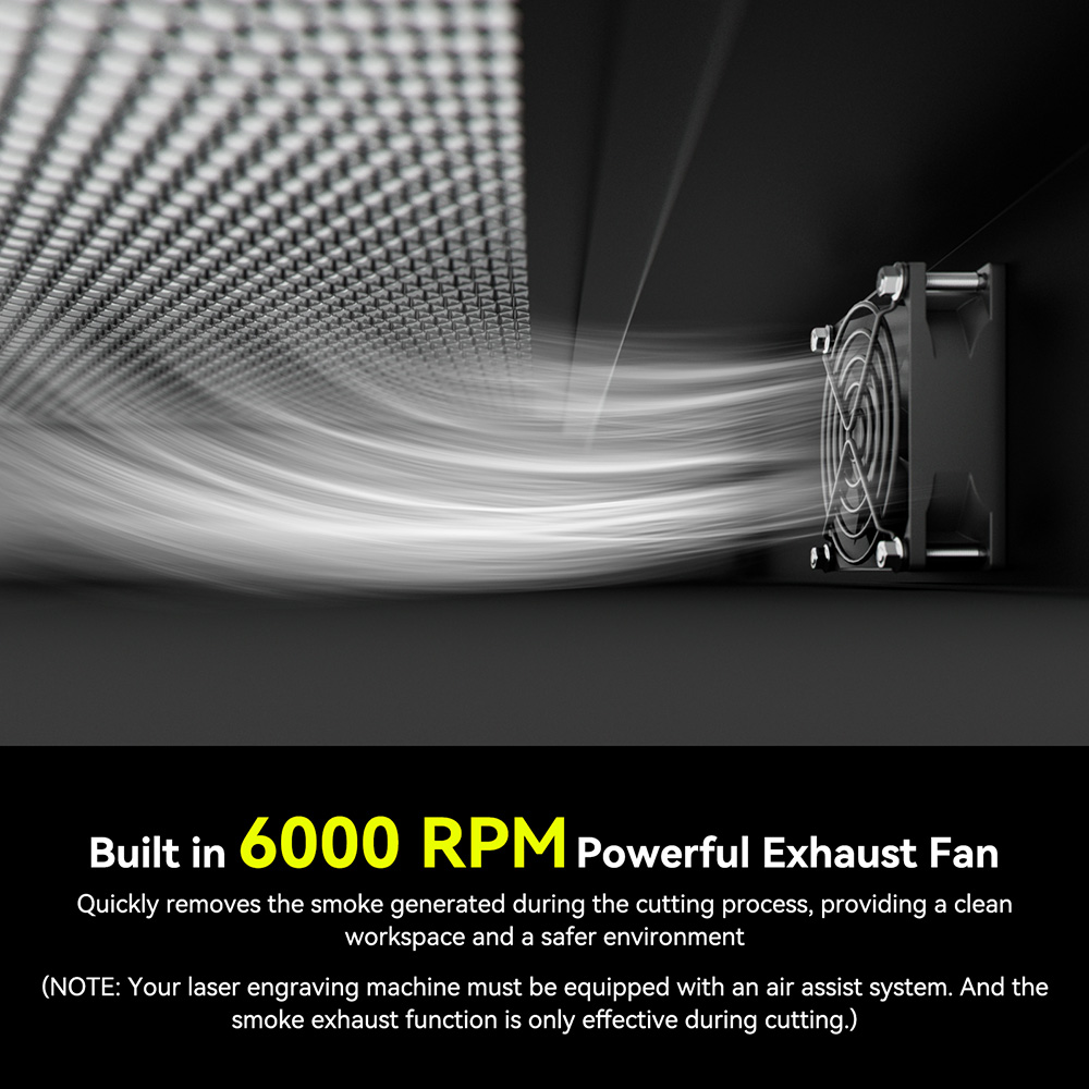 SCULPFUN H5 Gen2 Honeycomb Laser Bed, s ventilátorom na odsávanie dymu, 650*650 mm - EU Plug