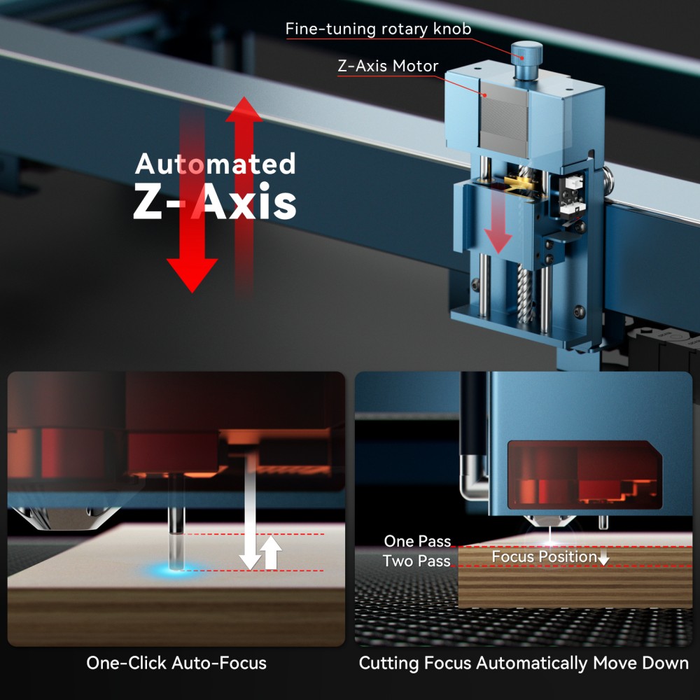SCULPFUN S70 MAX 70W laserový gravírovací stroj, 36 000 mm/min rýchla rýchlosť, 0,15×0.12mm laserový bod, 830*800mm