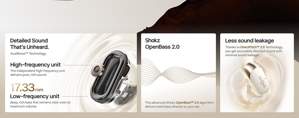 SHOKZ OpenFit 2 Open-ear Earbuds, True Wireless Bluetooth Earphones, Up 48 Hours of Playtime, IP55 Water-Resistant, Bluetooth 5.4 - Black