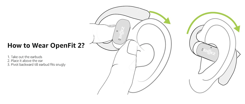 SHOKZ OpenFit 2 Open-ear Earbuds, True Wireless Bluetooth Earphones, Up 48 Hours of Playtime, IP55 Water-Resistant, Bluetooth 5.4 - Black