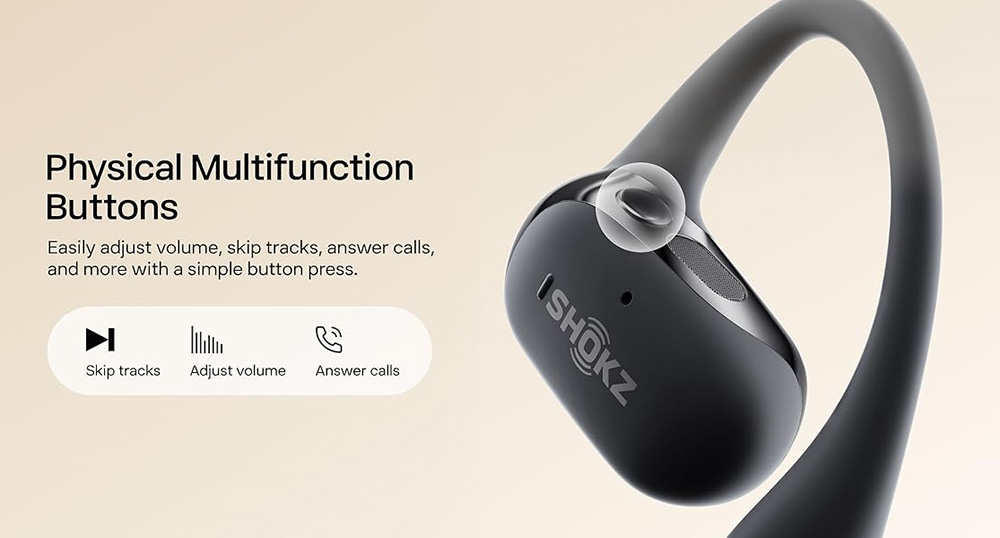 SHOKZ OpenFit 2 Open-ear Earbuds, True Wireless Bluetooth Earphones, Up 48 Hours of Playtime, IP55 Water-Resistant, Bluetooth 5.4 - Black