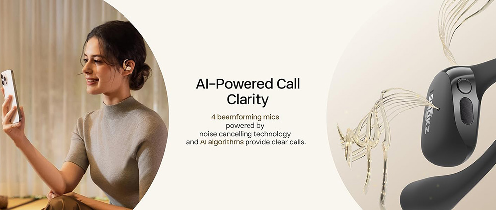 SHOKZ OpenFit 2 Open-ear Earbuds, True Wireless Bluetooth Earphones, Up 48 Hours of Playtime, IP55 Water-Resistant, Bluetooth 5.4 - Black