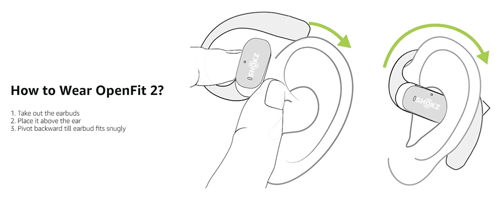 SHOKZ OpenFit 2 Open-ear Earbuds, True Wireless Bluetooth Earphones, Up 48 Hours of Playtime, IP55 Water-Resistant, Bluetooth 5.4 - White