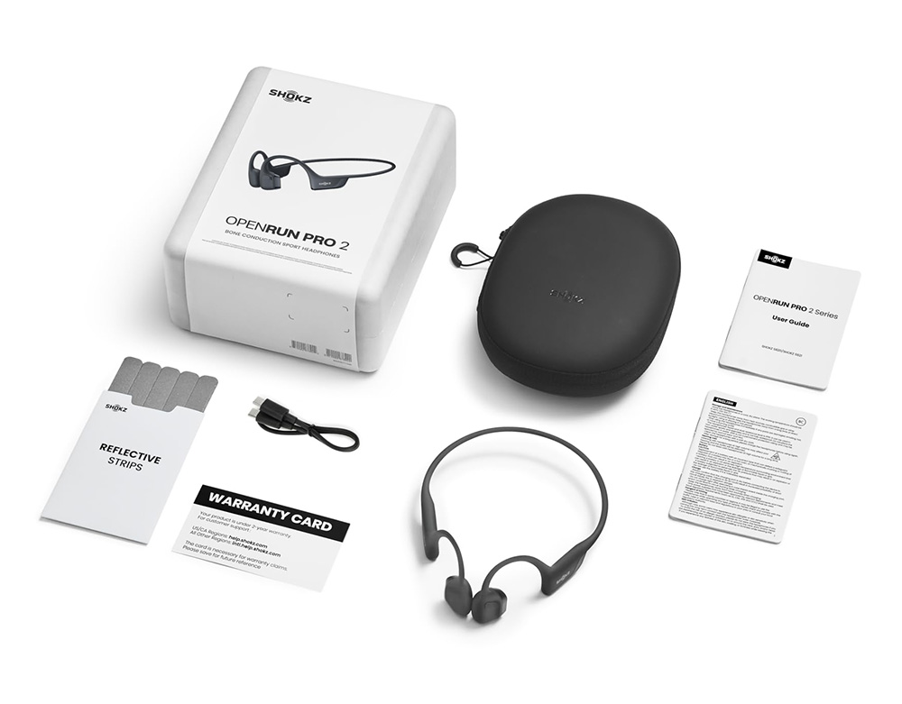 SHOKZ OpenRun Pro 2 Open-ear Earbuds, Bone Conduction Sport Headphones - Black