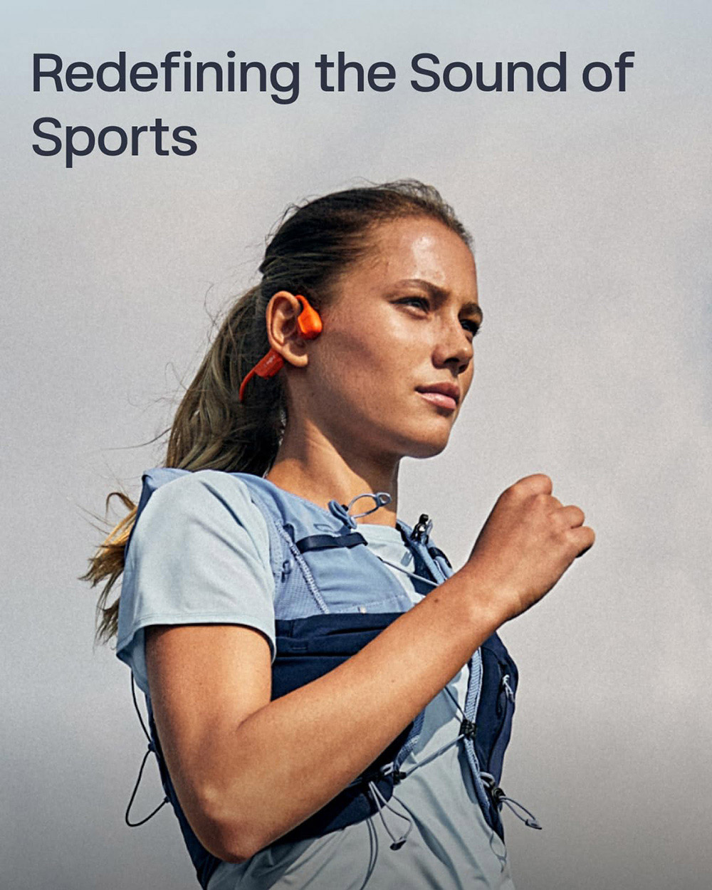 SHOKZ OpenRun Pro 2 Open-ear Earbuds, Bone Conduction Sport Headphones - Orange