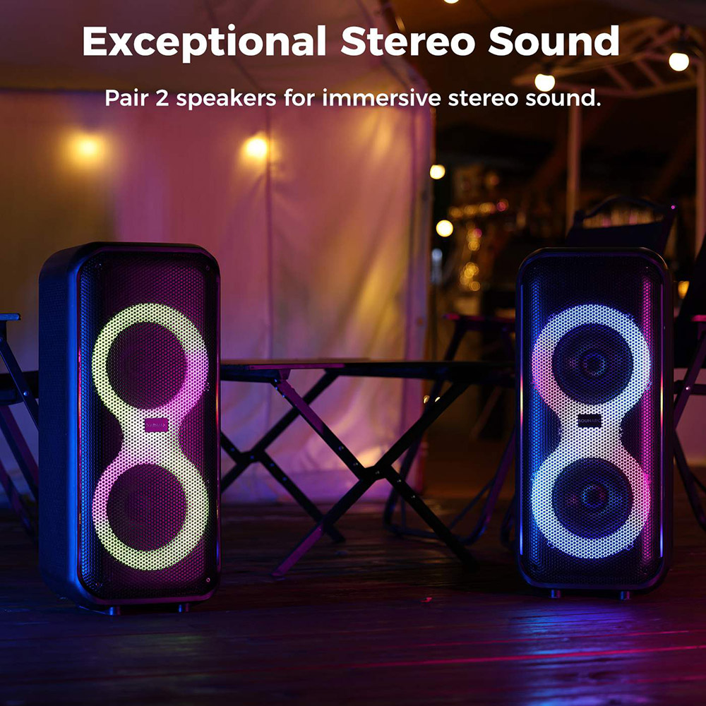 Reproduktor Sounarc L2 Party, 80W stereo zvuk, rôzne režimy osvetlenia, 13 hodín prehrávania