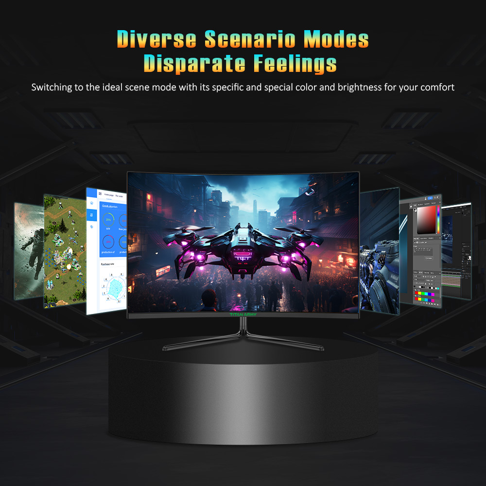 Refurbished TITAN ARMY C32C1S 1500R Curved Gaming Monitor, 31.5-inch 2560*1440 HVA Fast Panel, 240Hz Refresh Rate, 1ms GTG, Adaptive Sync, HDR400, 99% sRGB, Game Plus Mode, Support PIP & PBP Display, Low Blue Light
