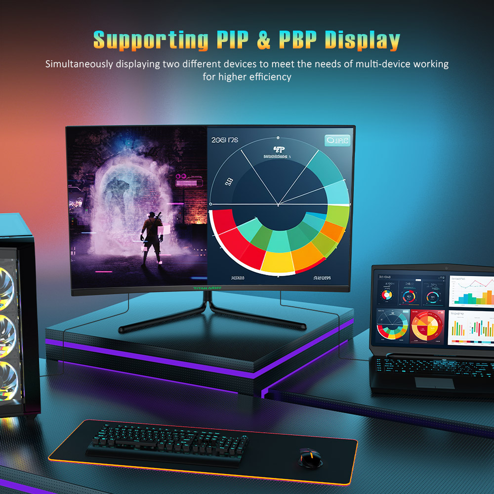 Refurbished TITAN ARMY C32C1S 1500R Curved Gaming Monitor, 31.5-inch 2560*1440 HVA Fast Panel, 240Hz Refresh Rate, 1ms GTG, Adaptive Sync, HDR400, 99% sRGB, Game Plus Mode, Support PIP & PBP Display, Low Blue Light