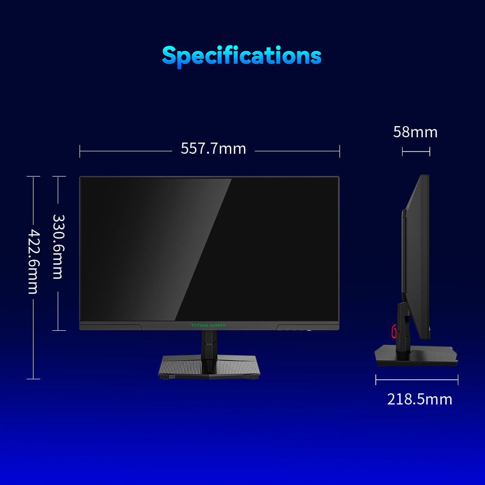 Refurbished TITAN ARMY P2510S Gaming Monitor, 24.5'' 2560*1440 QHD FAST IPS Screen, 240Hz Refresh Rate, 1ms GTG, HDR10, Adaptive-Sync, Dynamic OD, Game Rush Mode, PIP & PBP Display, Versatile Picture Modes, Low Blue Light, VESA Wall Mounting