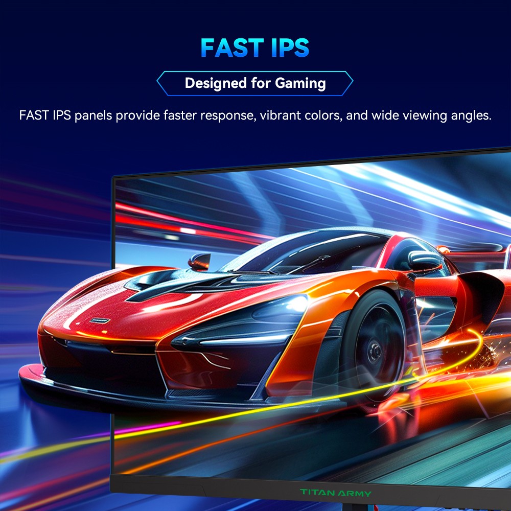 Refurbished TITAN ARMY P2510S Gaming Monitor, 24.5'' 2560*1440 QHD FAST IPS Screen, 240Hz Refresh Rate, 1ms GTG, HDR10, Adaptive-Sync, Dynamic OD, Game Rush Mode, PIP & PBP Display, Versatile Picture Modes, Low Blue Light, VESA Wall Mounting