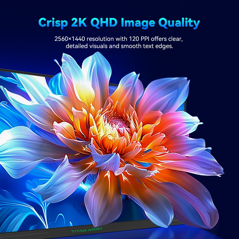 Refurbished TITAN ARMY P2510S Gaming Monitor, 24.5'' 2560*1440 QHD FAST IPS Screen, 240Hz Refresh Rate, 1ms GTG, HDR10, Adaptive-Sync, Dynamic OD, Game Rush Mode, PIP & PBP Display, Versatile Picture Modes, Low Blue Light, VESA Wall Mounting