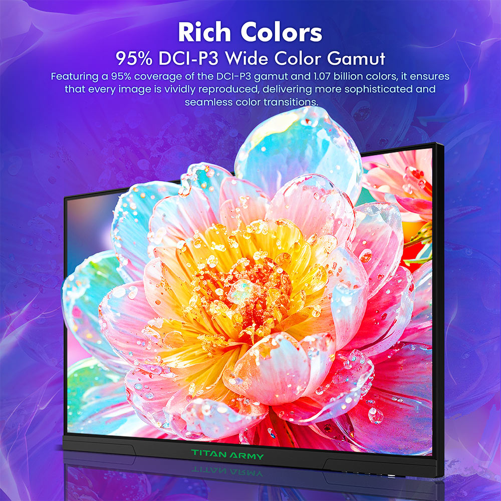 Refurbished TITAN ARMY P2710S Gaming Monitor, 27-inch 2560*1440 16:9 Fast IPS LCD Screen, 240Hz Refresh Rate, 1ms GTG, HDR 400, Adaptive-Sync, Dynamic OD, Game Mode & 10 Scenario Modes, PBP & PIP Split-screen Mode, Rotating Stand