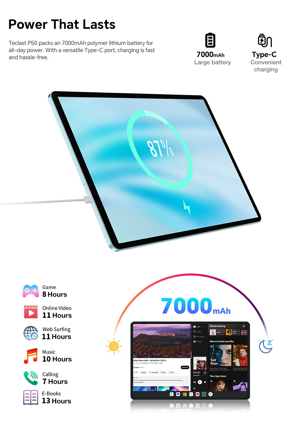 Teclast P50 Android 15 Tablet, 11
