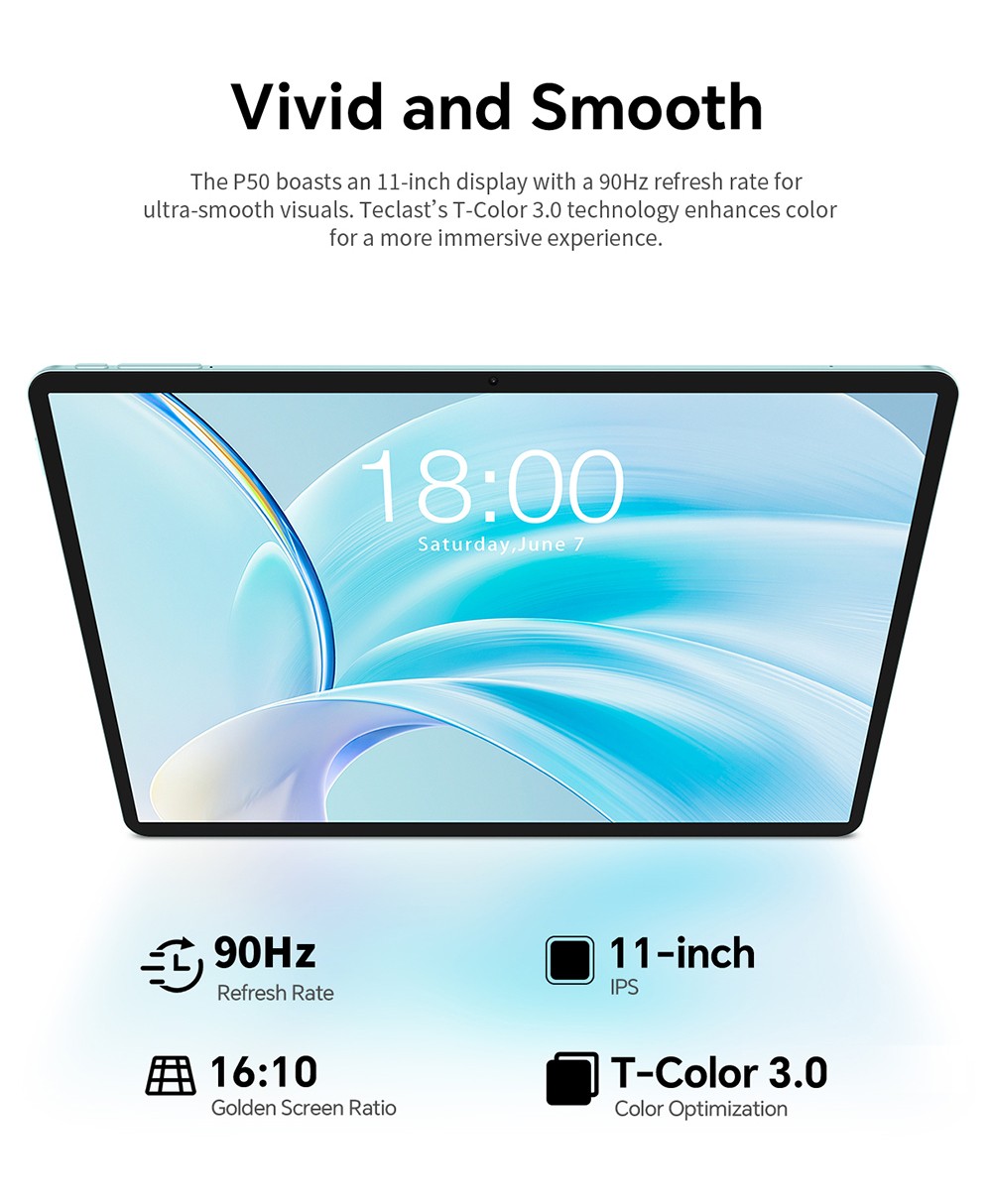 Teclast P50 Android 15 Tablet, 11