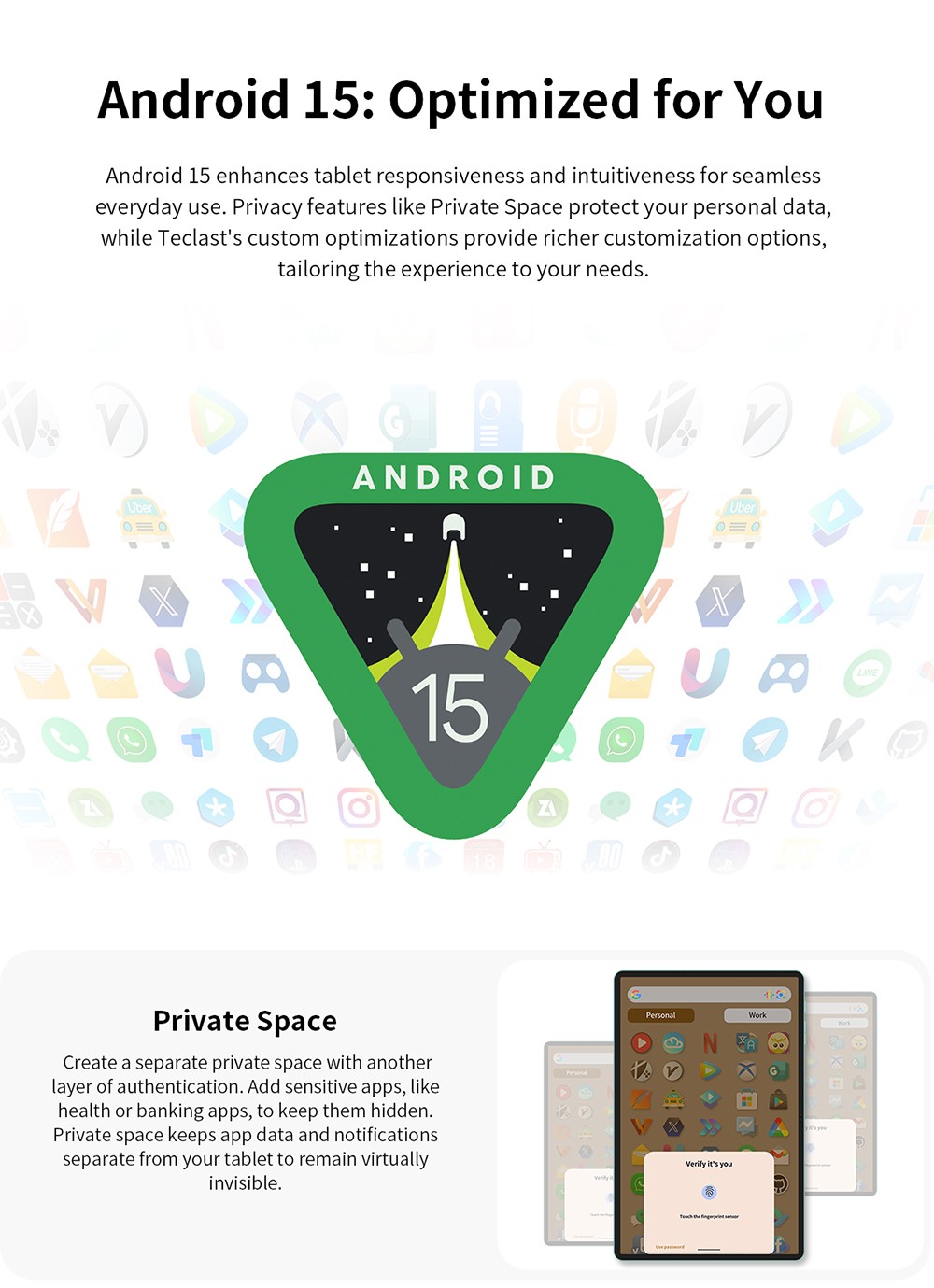 Teclast P50 Android 15 Tablet, 11