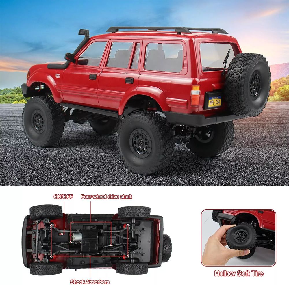 WPL C54 RC Truck 1:16 4WD Off Road RTR Car - Red