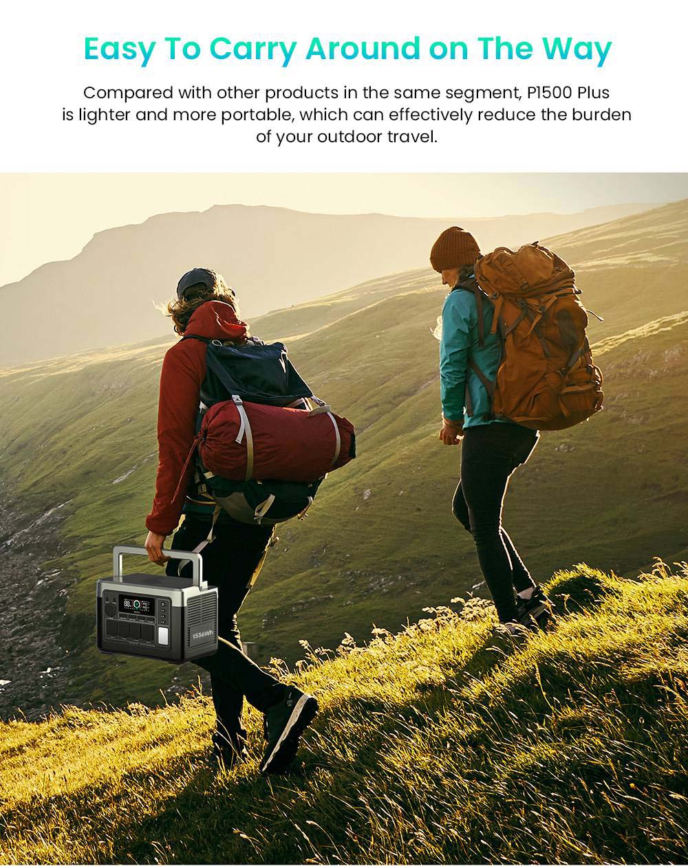 OUKITEL P1500 Plus Station d'&Eacute;nergie Portable, 1800W 1536Wh G&eacute;n&eacute;rateur Ext&eacute;rieur, Batterie LiFePO4 (4000 Cycles), Contr&ocirc;le par APP