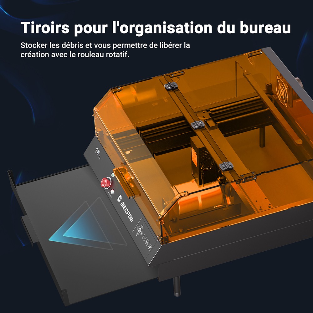 Mecpow X4 Pro 40W Graveur Laser, Classe 1 FDA, Avec Cam&eacute;ra, 400*398mm