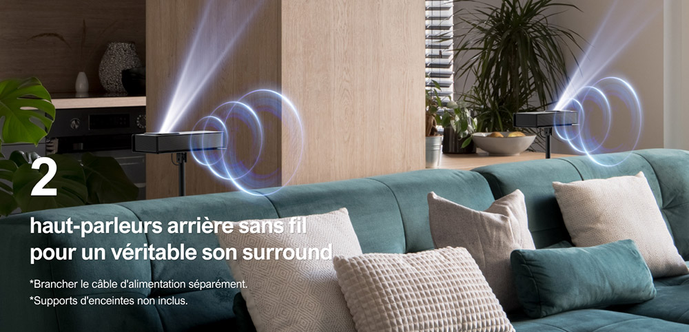 Ultimea Nova S90 Barre de son 7.1.4 + 1 paire de supports d'enceintes Steady S90, Dolby Atmos, puissance de cr&ecirc;te de 740 W, transmission 4K HDR, 6 modes d'&eacute;galisation
