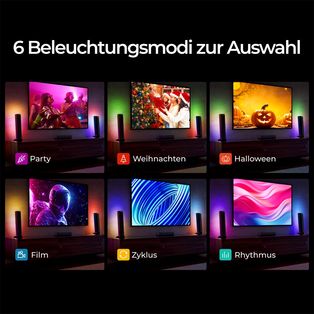 Ultimea Apollo S70 Ultra 7.1-Kanal-Soundbar-Subwoofer-Lautsprecher-Kit, abnehmbar, dynamische Beleuchtung, 410 W Spitzenleistung, App-Steuerung, 10-Band-Equalizer-Einstellungen