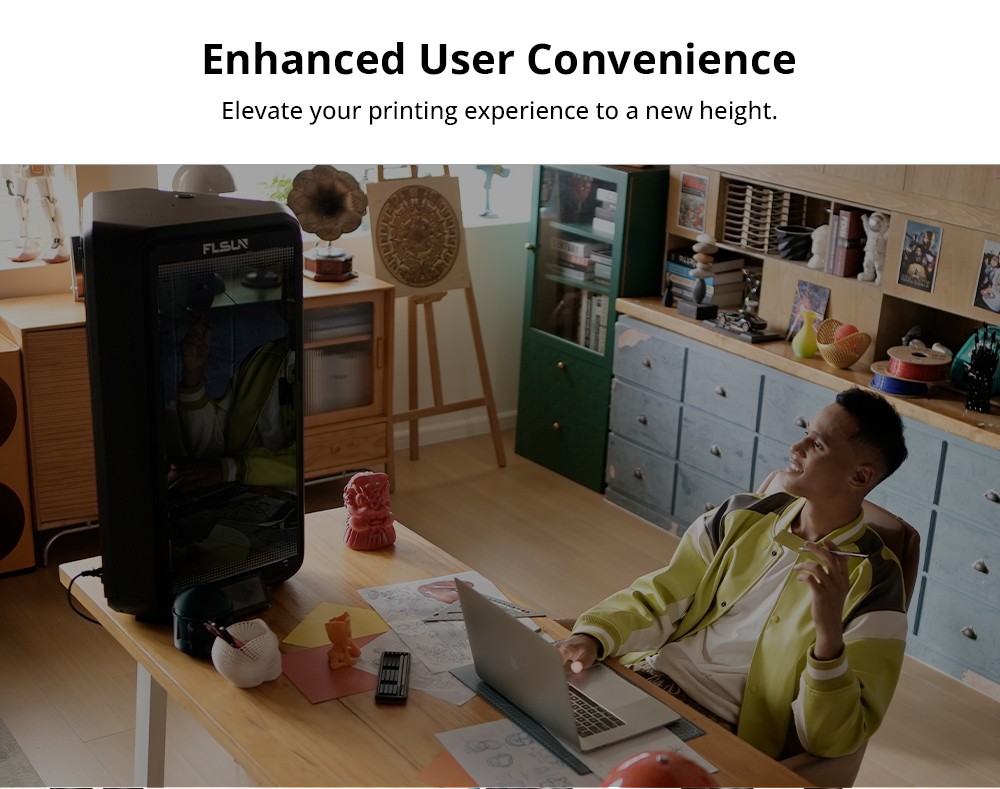 FLSUN T1 Imprimante 3D Delta Ultra-Rapide 1000mm/s, 260*260*330mm, Caméra Al, Nivellement Automatique