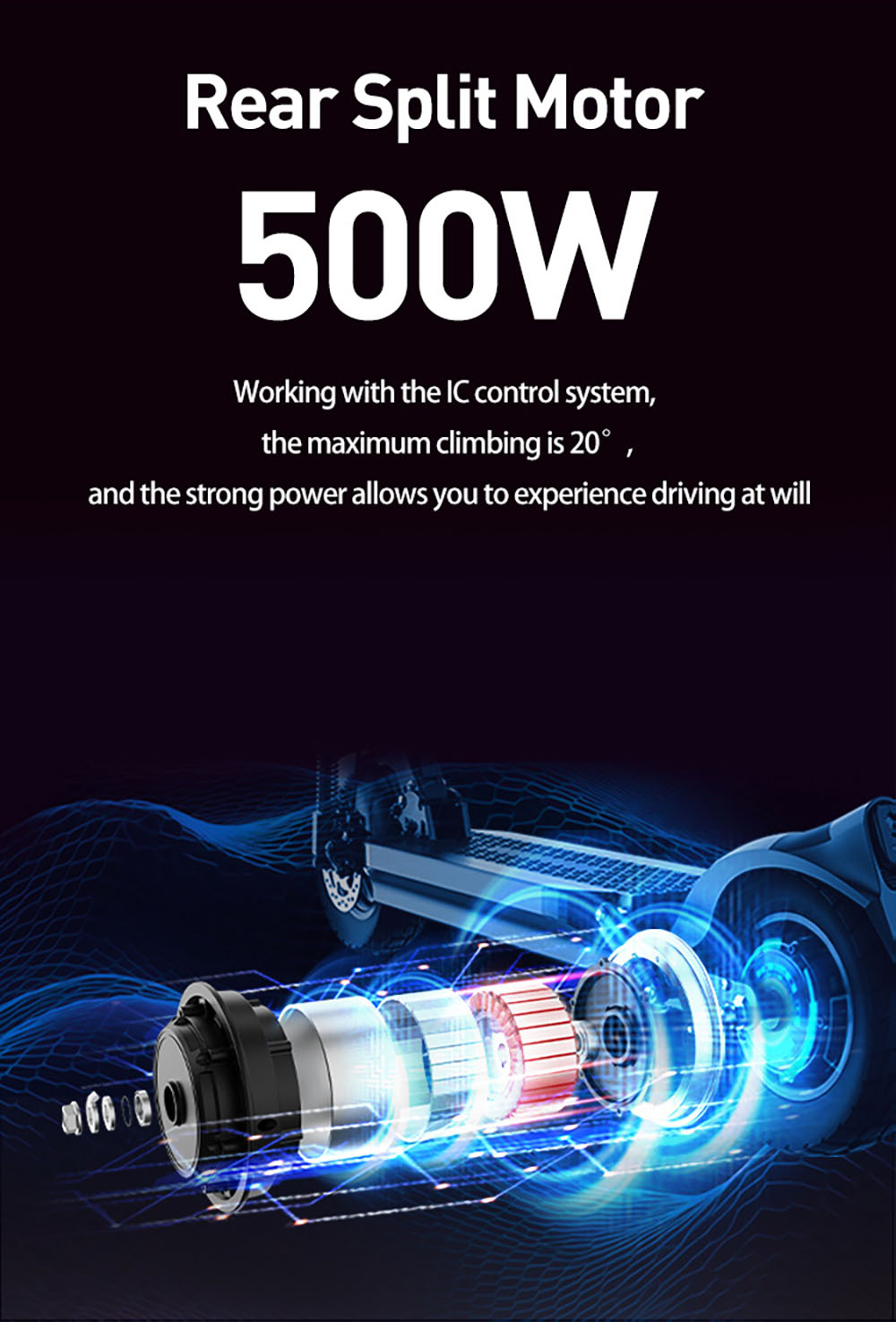 JOYOR Y6-S Trottinette &eacute;lectrique, Batterie 18 Ah, Moteur 500 W, Jusqu'&agrave; 60 km d'autonomie, Roue de 10 pouces, Vitesse maximale de 40 km/h