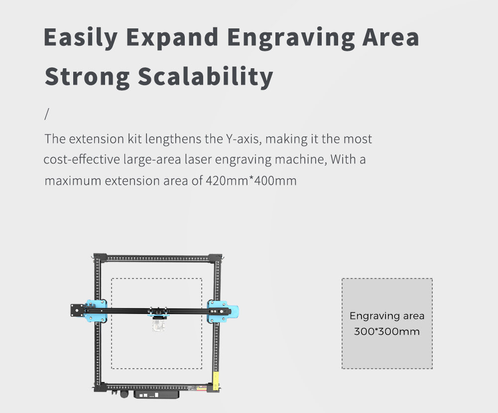 TWO TREES TTS-55 Pro 5,5W Laser-Graviergerät, 32-Bit-Mainboard, 0,08×0,08mm komprimierter Spot, 0,1mm Präzision, 300*300mm