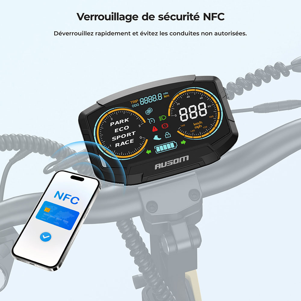 Ausom L2 Trottinette &eacute;lectrique, moteur 800 W, batterie 48 V 15,6 Ah, pneus 10 pouces, vitesse maximale 45 km/h, autonomie 70 km, freins &agrave; disque avant et arri&egrave;re, suspension &agrave; bras oscillant, &eacute;cran LCD