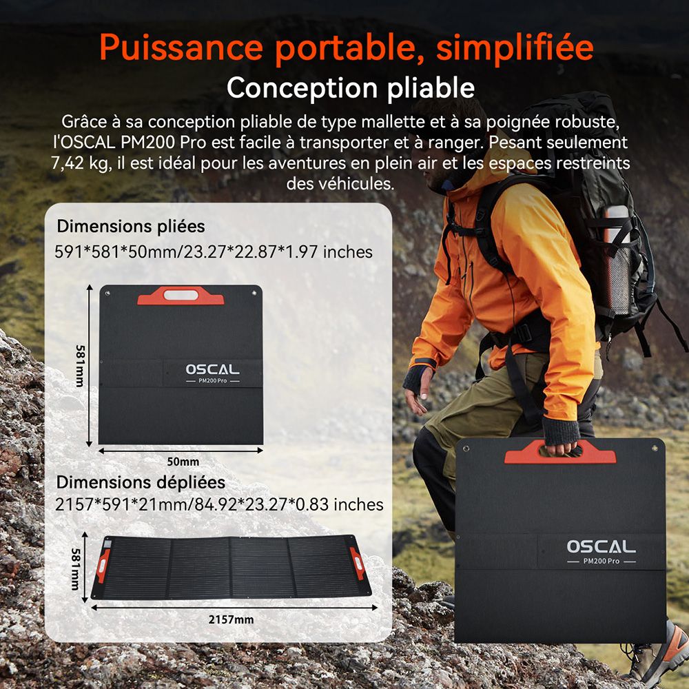 Blackview Oscal PM200 Pro Panneau solaire pliable 200W