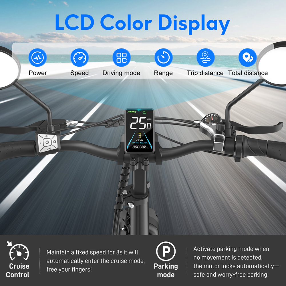 Fafrees FF20 Polar V&eacute;lo &eacute;lectrique, moteur 500 W, double batterie 48 V 26,8 Ah, pneus 20 x 4 pouces, vitesse maximale 45 km/h, autonomie maximale 170 km, freins &agrave; disque m&eacute;caniques, fourche avant &agrave; ressort, Shimano 7 vitesses - Vert menthe