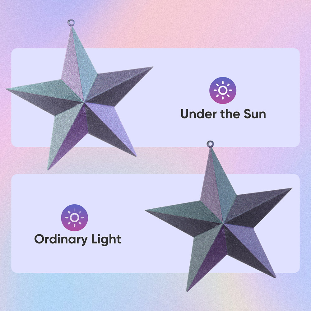 ERYONE Burnt Titanium Tri Color PLA Filament 1kg - Black & Green & Rose-red