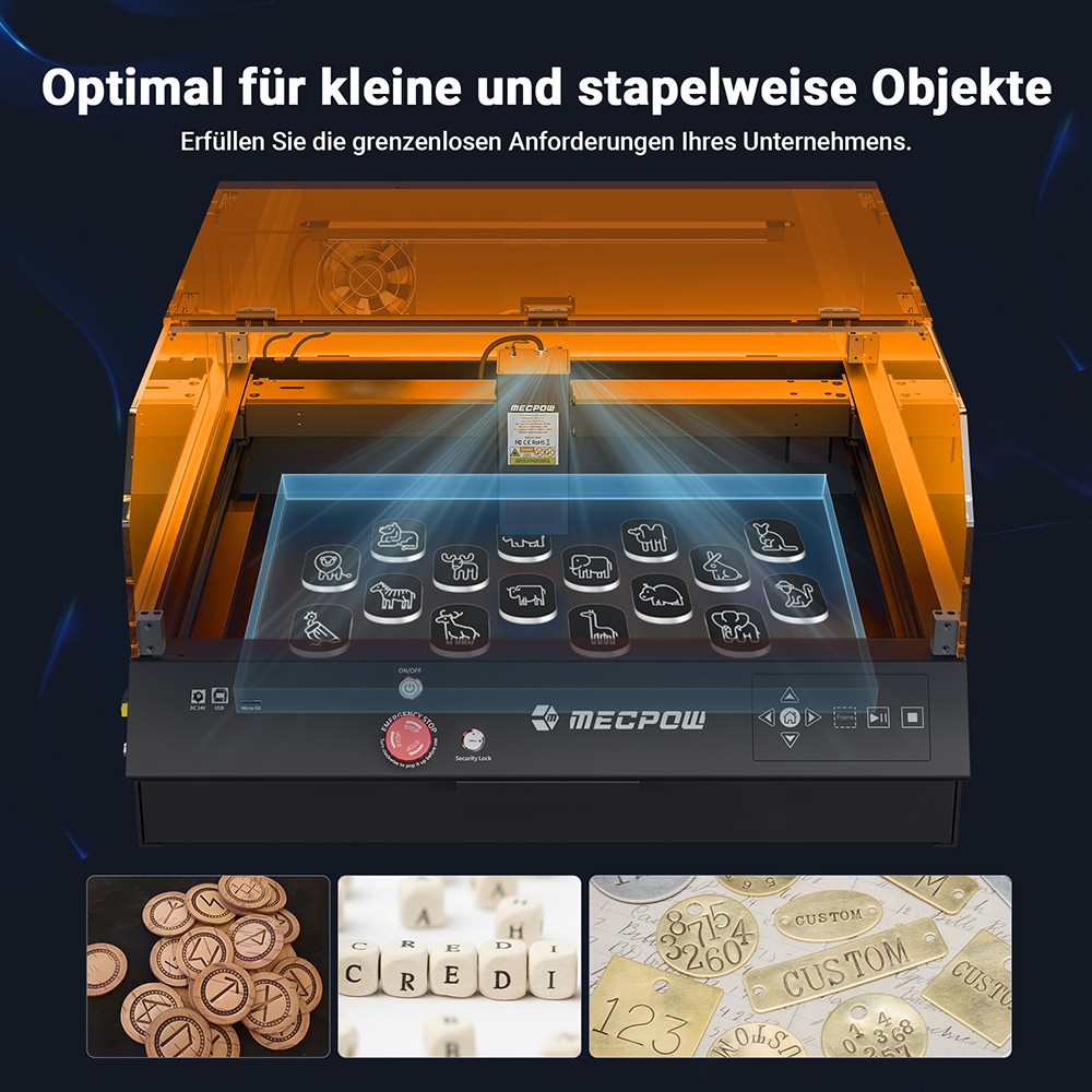 Mecpow X4 Pro 40W FDA Klasse 1 Lasergravierer mit Kamera, 400*398mm