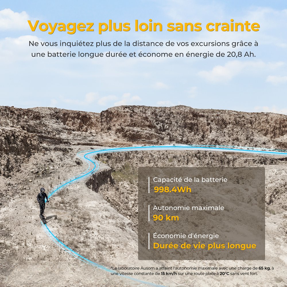 Ausom L2 Max Elektromos Roller, 1000 W-os Motor, 48 V 20,8 Ah Akkumul&aacute;tor, 10 colos Gumiabroncsok, 50 km/h V&eacute;gsebess&eacute;g, 90 km Hat&oacute;t&aacute;vols&aacute;g, Első &eacute;s H&aacute;ts&oacute; T&aacute;rcsaf&eacute;k, Lengőkaros Felf&uuml;ggeszt&eacute;s, NFC Z&aacute;r &eacute;s Jelsz&oacute;k&oacute;d