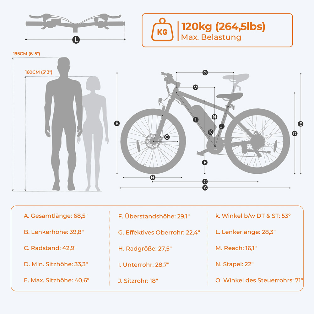 Foride Xtremer 1 V&eacute;lo &eacute;lectrique, moteur 250 W, batterie 36 V 13 Ah, pneus 27,5 pouces, vitesse maximale 25 km/h, autonomie maximale 100 km, freins &agrave; disque et freins &agrave; main, suspension avec blocage, transmission Shimano 21 vitesses
