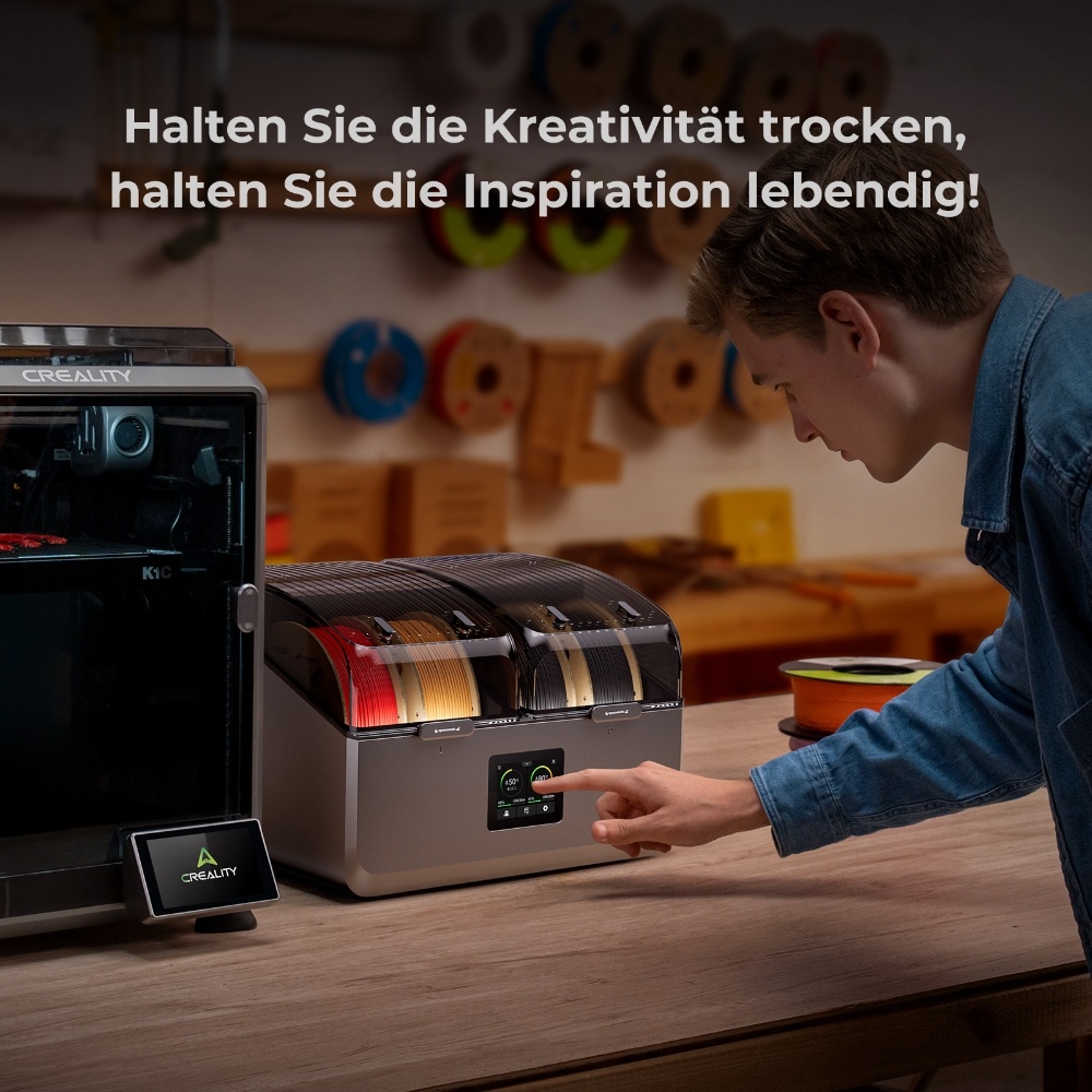 Creality SpacePi X4 Filament-Trockner, 4-Spulen Lagerung, Doppel-Heizkammern, 85&deg;C, f&uuml;r PLA/TPU/PETG/ABS/Nylon