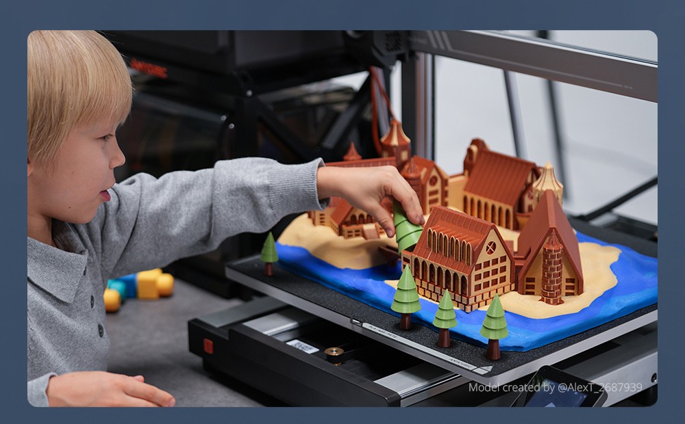 Anycubic Kobra 3 Max 3D Printer, 600mm/s High-Speed, Auto-Leveling, Up to 8-Color Printing with ACE Pro, 420*420*500mm