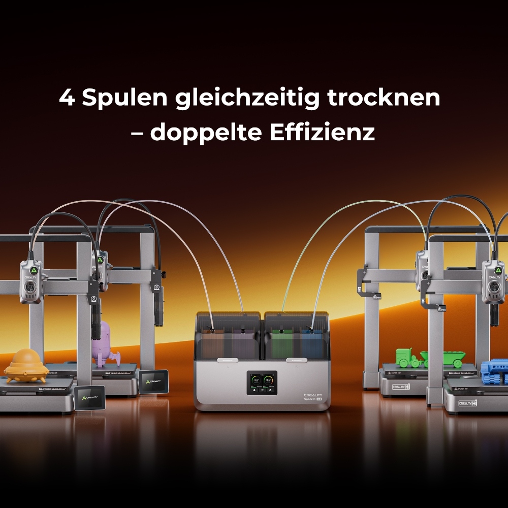 Creality SpacePi X4 Filament-Trockner, 4-Spulen Lagerung, Doppel-Heizkammern, 85&deg;C, f&uuml;r PLA/TPU/PETG/ABS/Nylon